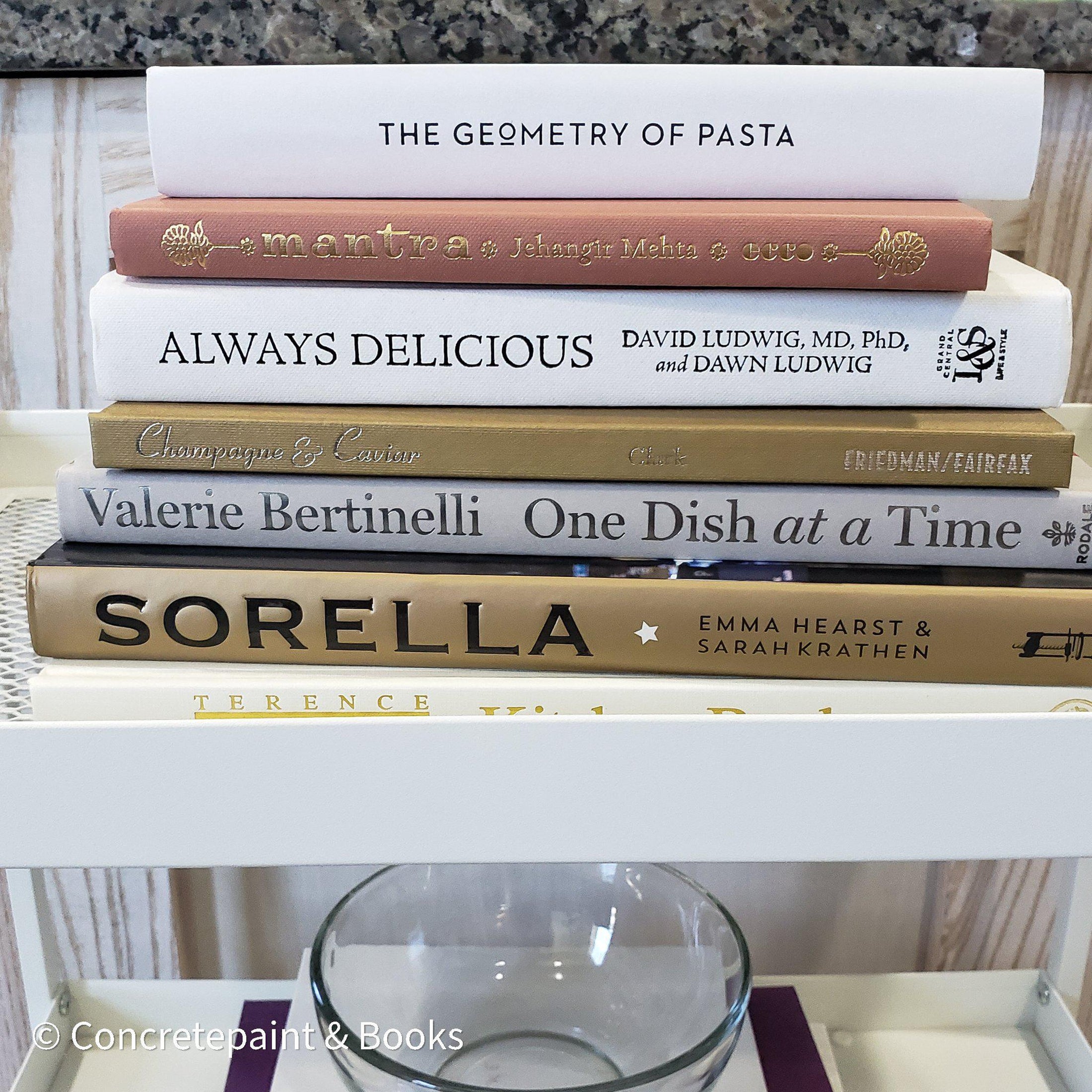 Neutral Kitchen Decor Set 7| Large Stack of Decorative Cookbooks