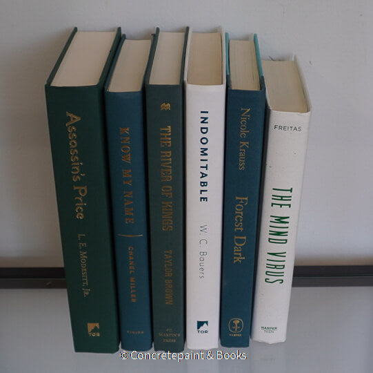 Real hardcover books for decorating. Decorative book display. 