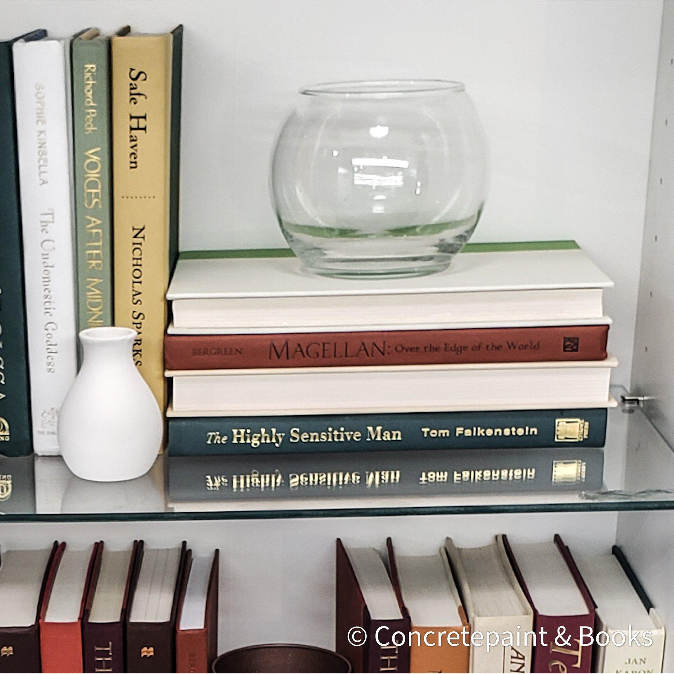 Bold Nature Tones 5 | Decorative Books & Glass Bubble-Set of Decorative Books and Accents-[stack of real books for decorating]-[set of books with decorative accents]