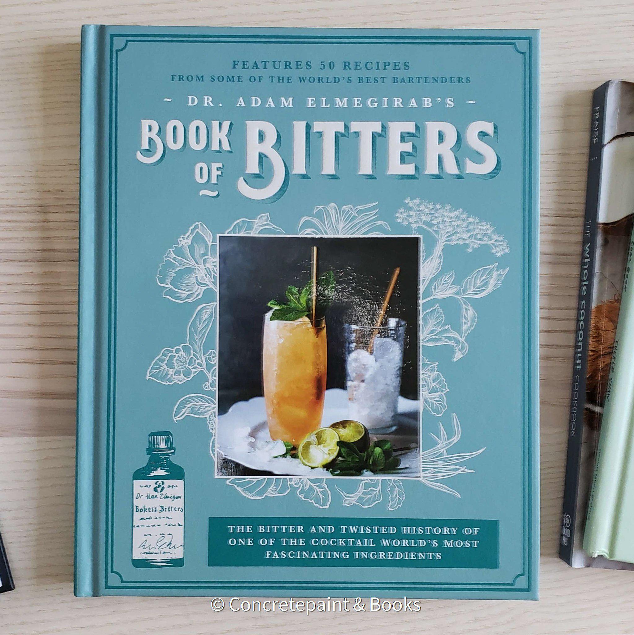 teal hardcover cocktail book_Book of bitters cocktail book